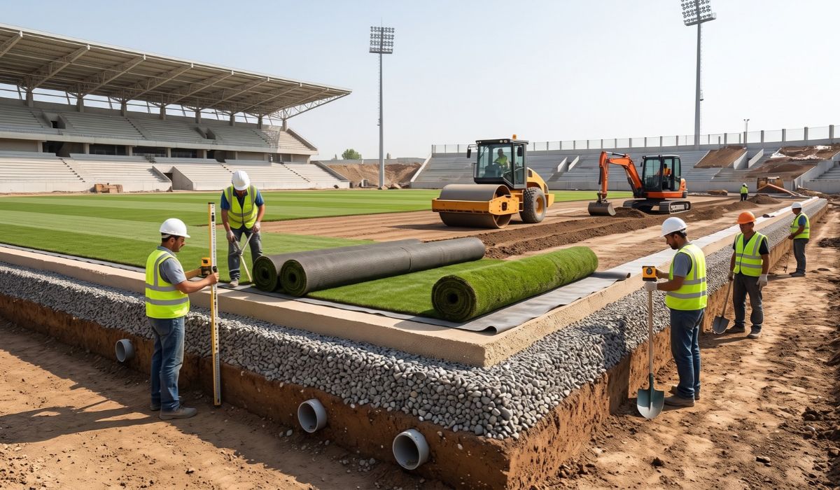 Football Field Base Construction